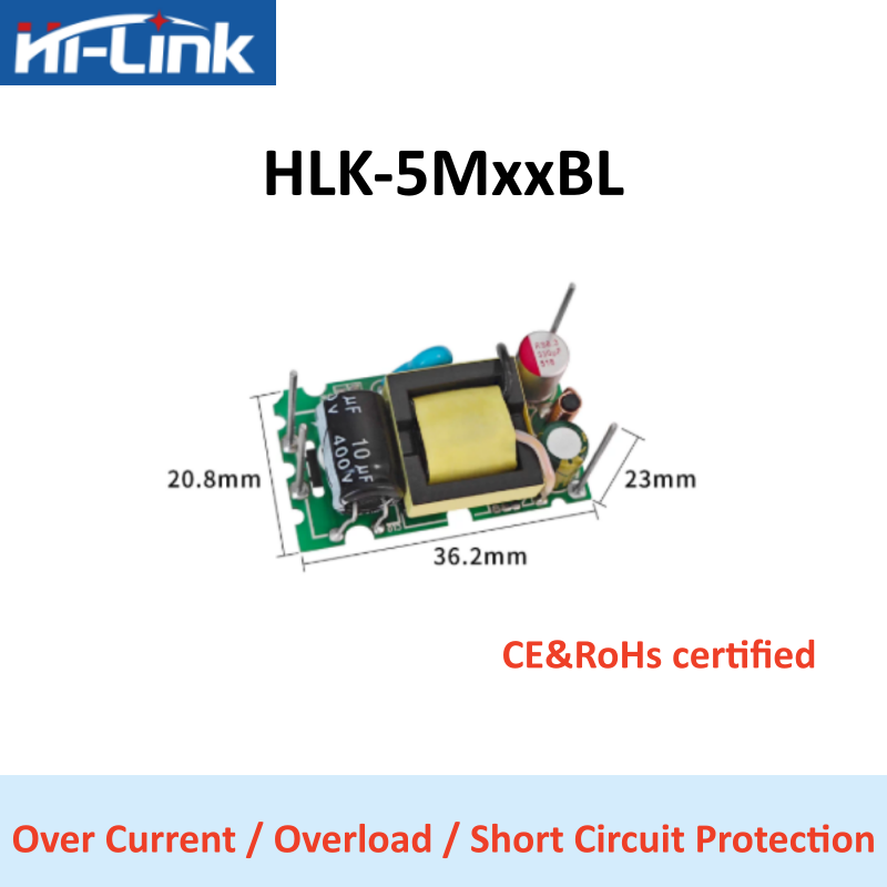 Open Frame Power Supply - Hi-Link HLK-5M03/05/12/15/24BL 5W Açık Çerçeveli AC-DC